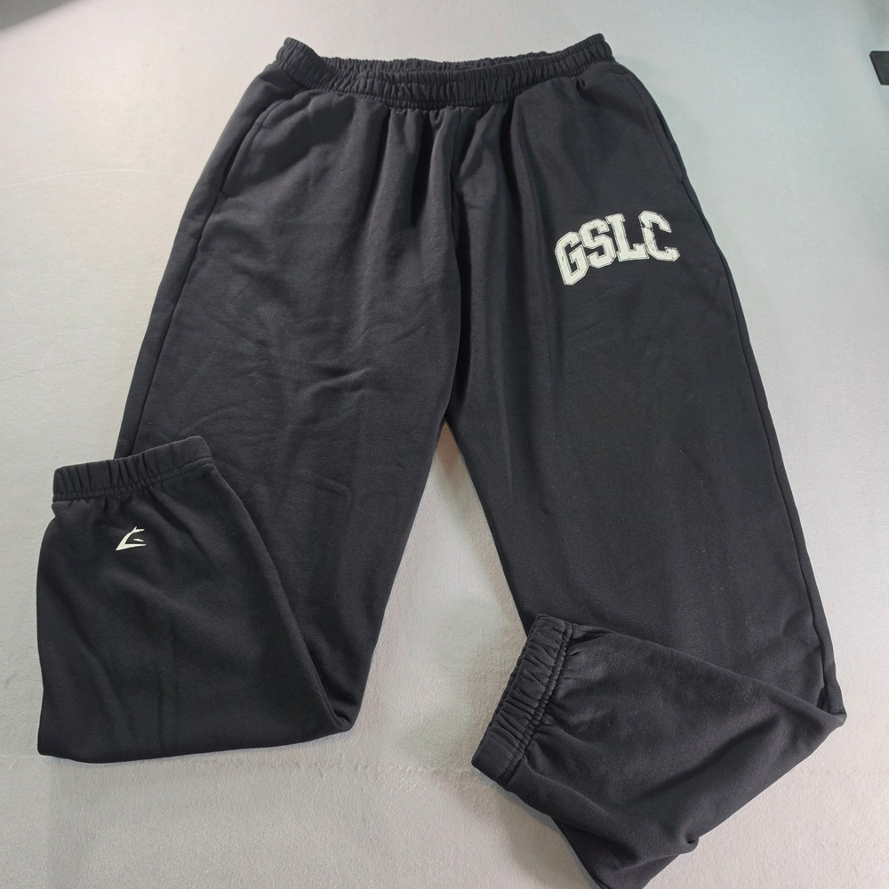 Gymshark GSLC Black Sweatpants Joggers Mens L Fleece Lined Athleisure Streetwear